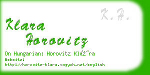 klara horovitz business card